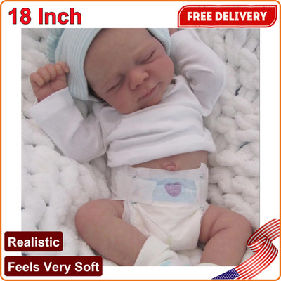 Zero Pam Reborn Baby Doll Silicone Full Body, 18 Inch Anatomically Correct Boy