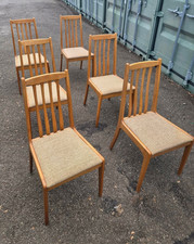 Set Of 6 Mid-Century Dining Chairs Vintage Retro Teak Style 🚛FREE UK DELIVERY