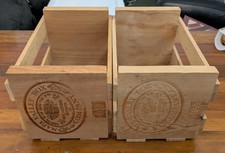 Lot of 2 Vintage Napa Valley Wooden CD/DVD Storage Crates Wood Media Holders