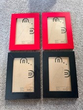 IKEA NYTTJA Picture Frames Set of 4 Black Red 10x15 cm 4x6 Photo Frame Lot