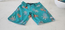 RIP CURL Boy's Boardshorts MIRAGE Teal w Orange Pineapple Prints Size 26