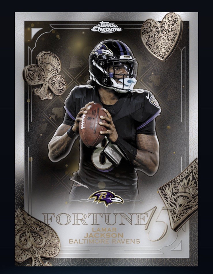 2025 Topps NFL Chrome Fortune 15 Refractor -LAMAR JACKSON (TOPPS NFL DigitaICard