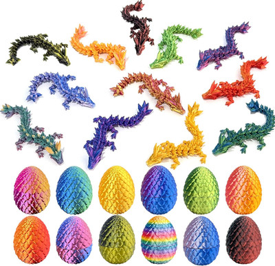12 Pcs 3D Printed Dragon Eggs With Dragon inside Fantasy Collectible Easter New
