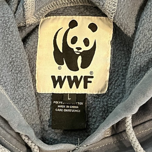 WWF Chaser Panda Hoodie Sweatshirt Pullover Adult UniSex Large Blue - Picture 9 of 12