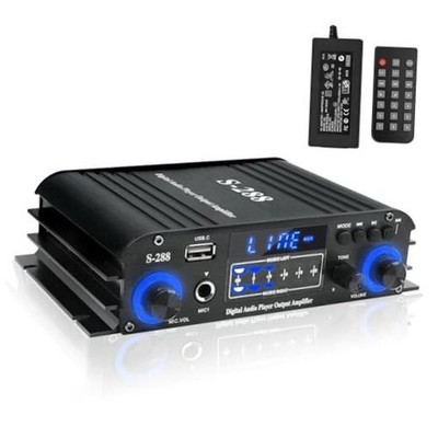 4 Channel Stereo Receivers Audio Home Amplifier Bluetooth 5.0, RMS 50Wx4 Black