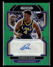 Darius Days 2022 Prizm Draft Picks Green Prizm Auto