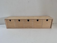 Ikea Moppe Horizontal Shallow Wooden Chest 5 Drawers Desktop Organiser Birchwood