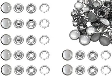 100 Sets 12mm Pearl Prong Snap Buttons, White, Sewing Crafting Snap Fasteners