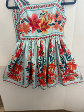 SheIn Women’s Blue Floral Smocked Fit & Flare Sundress Square Neck M