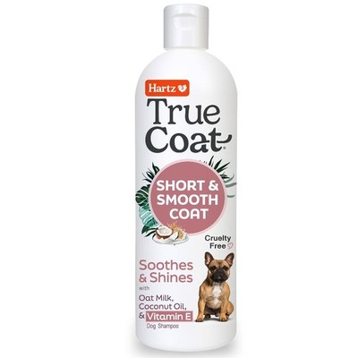 Hartz True Coat Short & Smooth Dog Shampoo Soothes & Shines with Oat Milk,