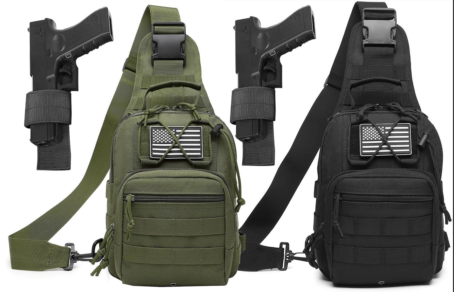 Tactical Sling Bag for Men with Holster - Military EDC Shoulder Pack for CCW