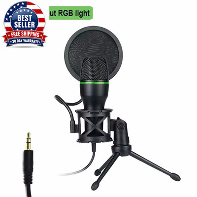 Professional Condenser Microphone for Computer PC Laptop USB Wired Gaming Access