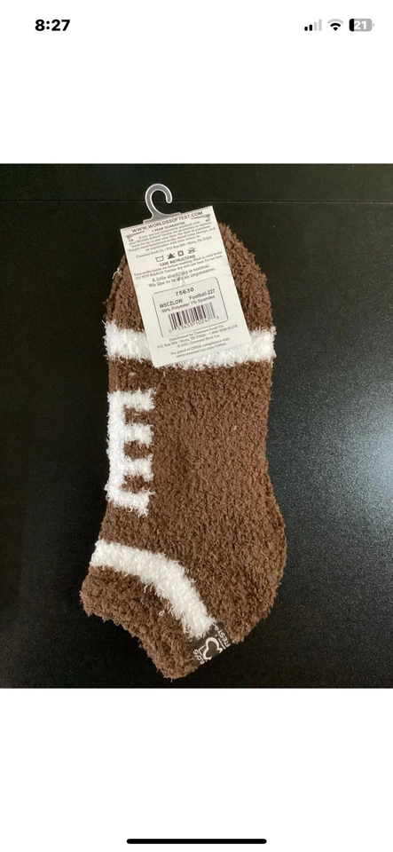 Calcetines Más Suaves del Mundo Acogedora Colección Fútbol Talla 6-11 Marrón Y Blanco Foto 3 de 3