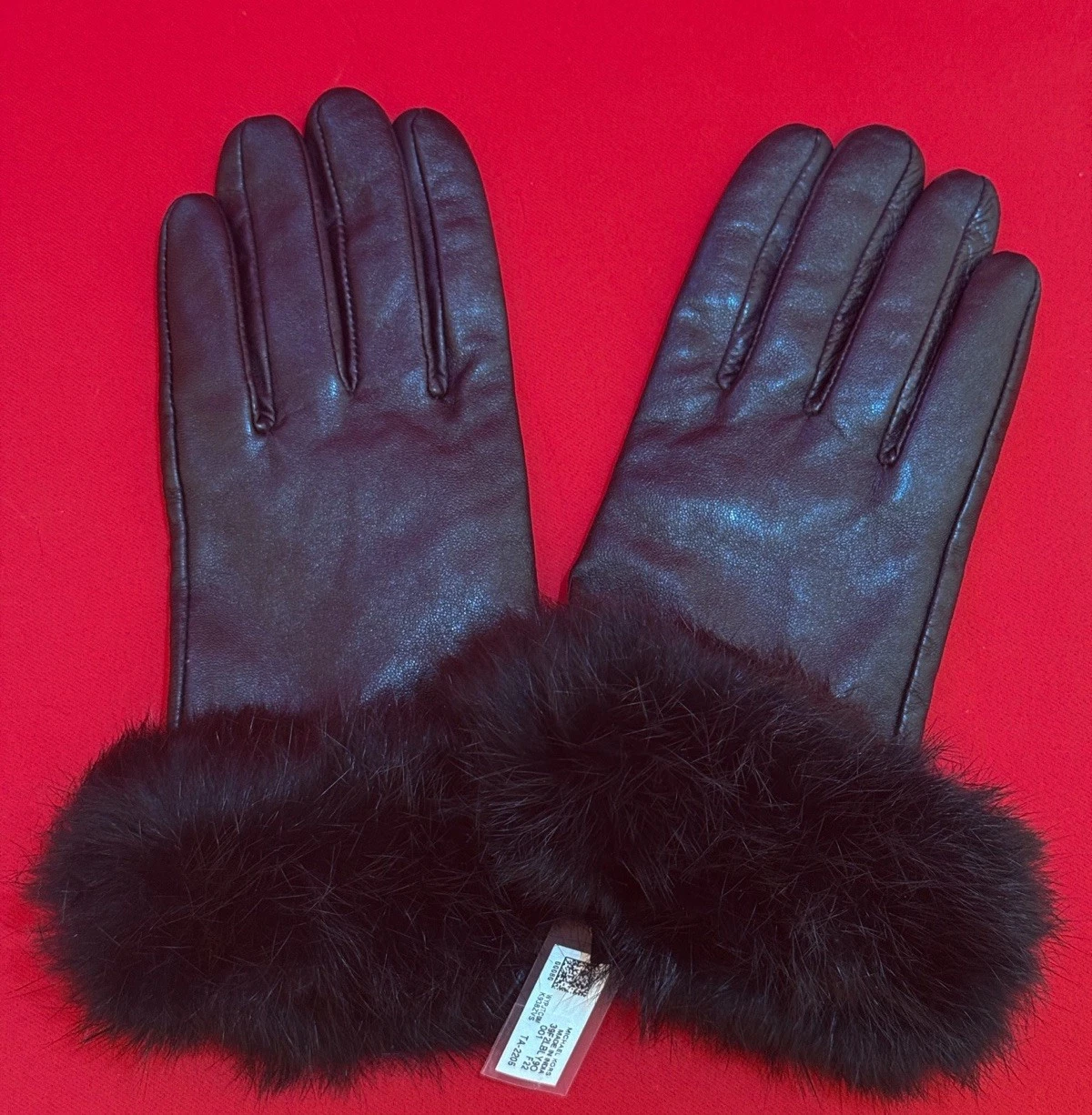 Sz 8.5 Women’s Genuine Sheepskin Gloves Michael Kors Genuine Rabbit Cuffs India