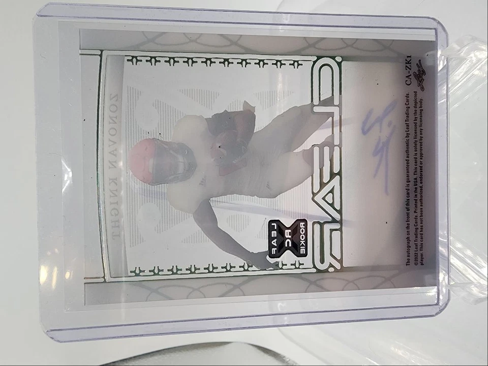 2022 Leaf Trinity Clear Autographs Zonovan Knight Auto NC State Wolfpack #CA-ZK1 - Image 2 of 2