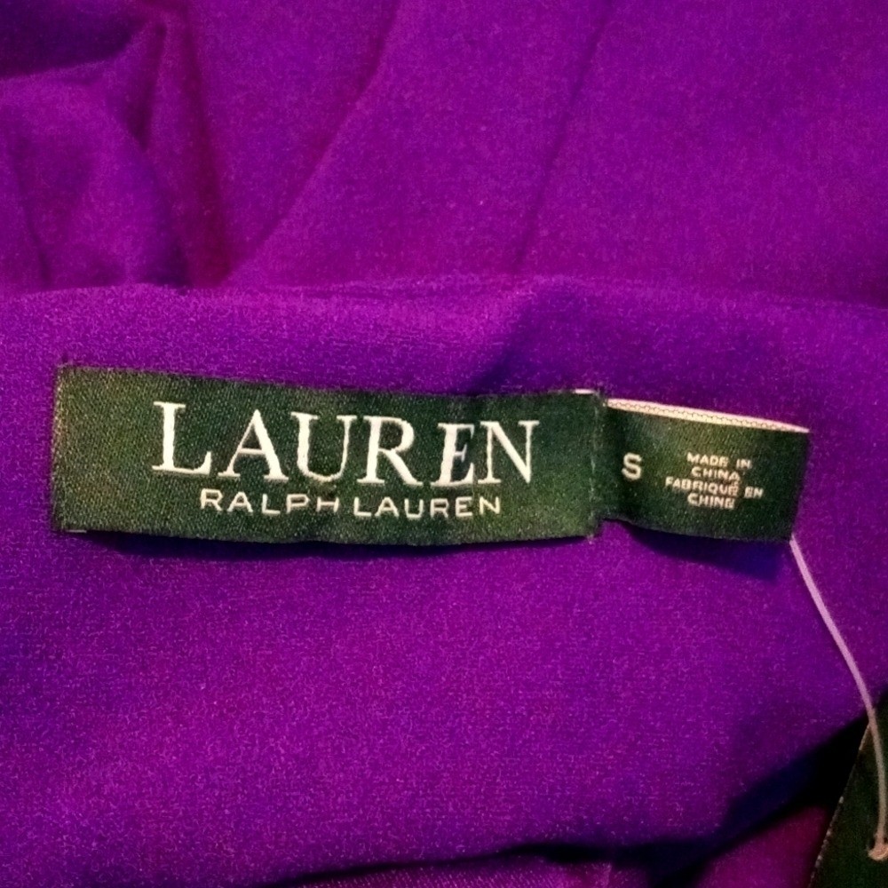 Lauren Ralph Lauren Faux Wrap Sleeveless Dropped Top Blouse Purple thumbnail 3