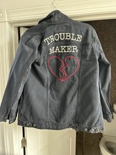 Lucky Brand The Boyfriend "Trouble Maker" Giacca Camionista Grafica Donna M