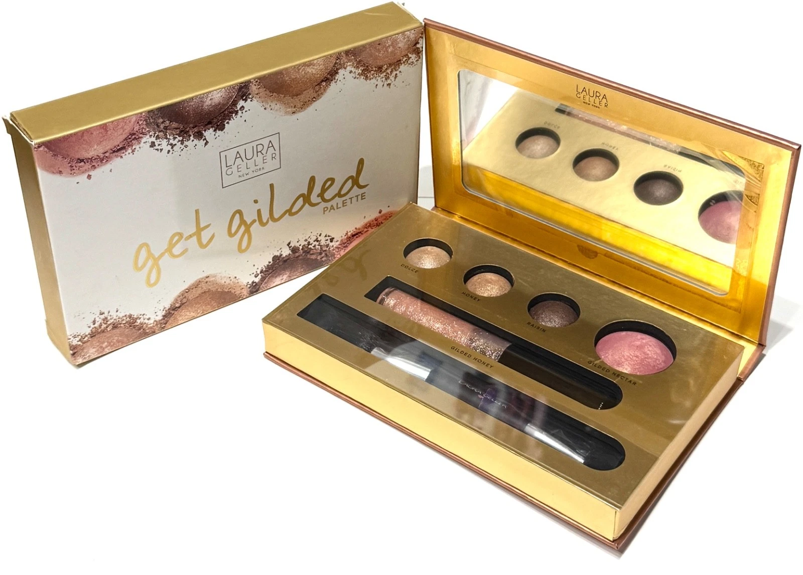 LAURA GELLER Get Gilded Palette EYESHADOW BLUSH & LIPGLOSS NEW IN BOX FREE SHIP