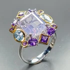 GEM A+ 6 ct+ Natural Lavender Quartz Ring 925 Sterling Silver Size 7.5 /R472503