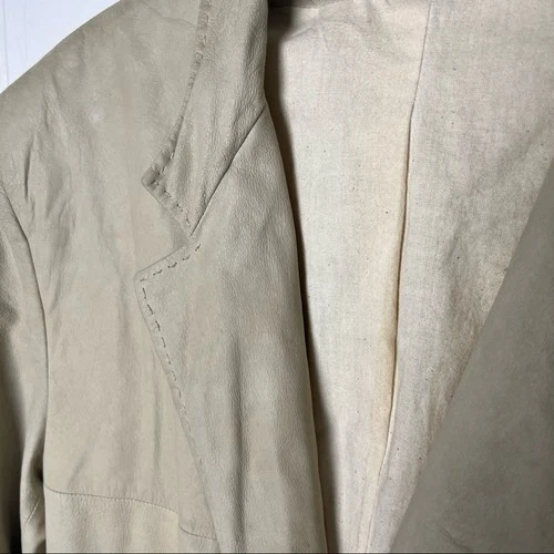 Paul Smith Leather Jacket Blazer Mens Medium 40 Taupe Made In Italy Sport Coat image 6