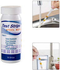 5 IN 1 Chlorine Dip Test Strips Hot Tub SPA Swimming Pool PH Tester Paper Bottle