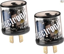 2PCS Flasher Relay, 2 Pin 12V Heavy Duty Turn Signal Relay fo Color: 2Pin-2PCS