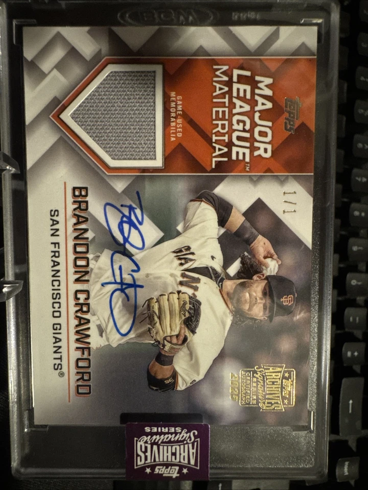 Brandon Crawford 2025 Tops Archive 1/1 Auto MEM San Francisco Giants MLB - Image 3 of 3