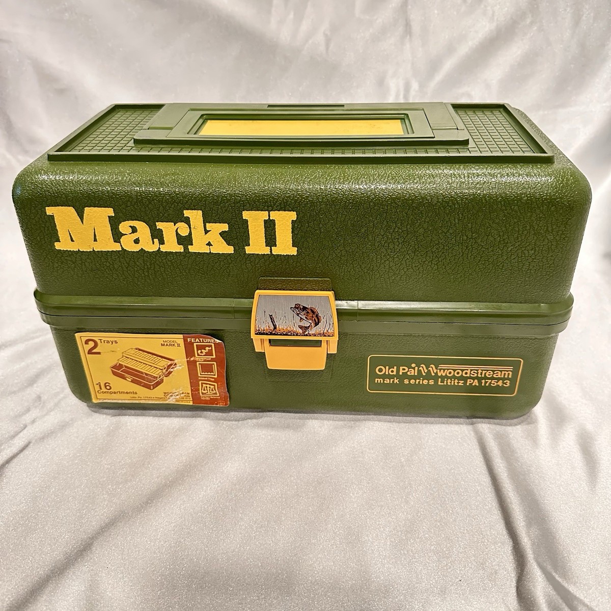 赤字価格！OLD PAL BOX ☆OLDヘドンルアー他☆チャンピオングリップ Mark 2 Old Pal Woodstream Tackle Box Vtg Fishing Avocado Green