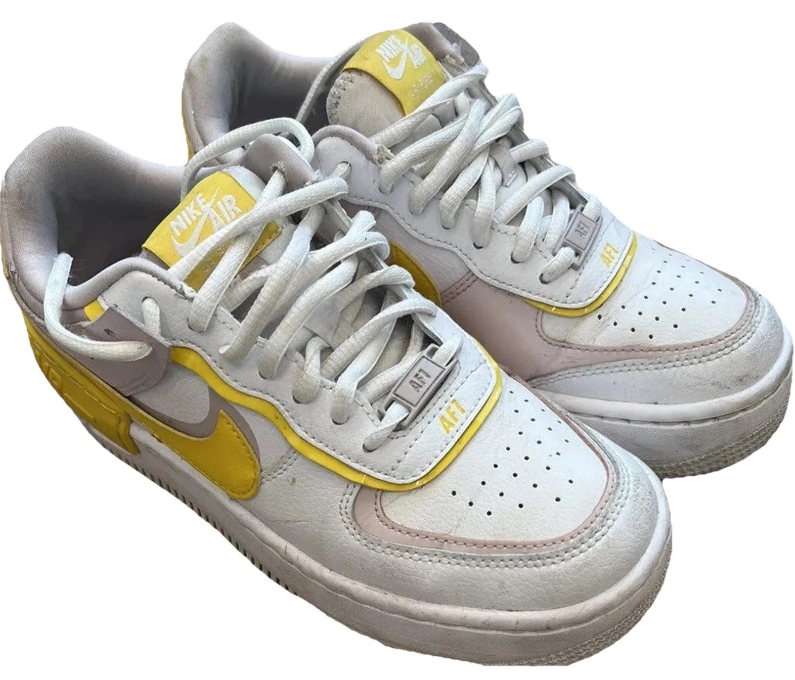 Nike Air Force 1 Shadow White Barely Rose Speed Yellow - Women’s Size 6