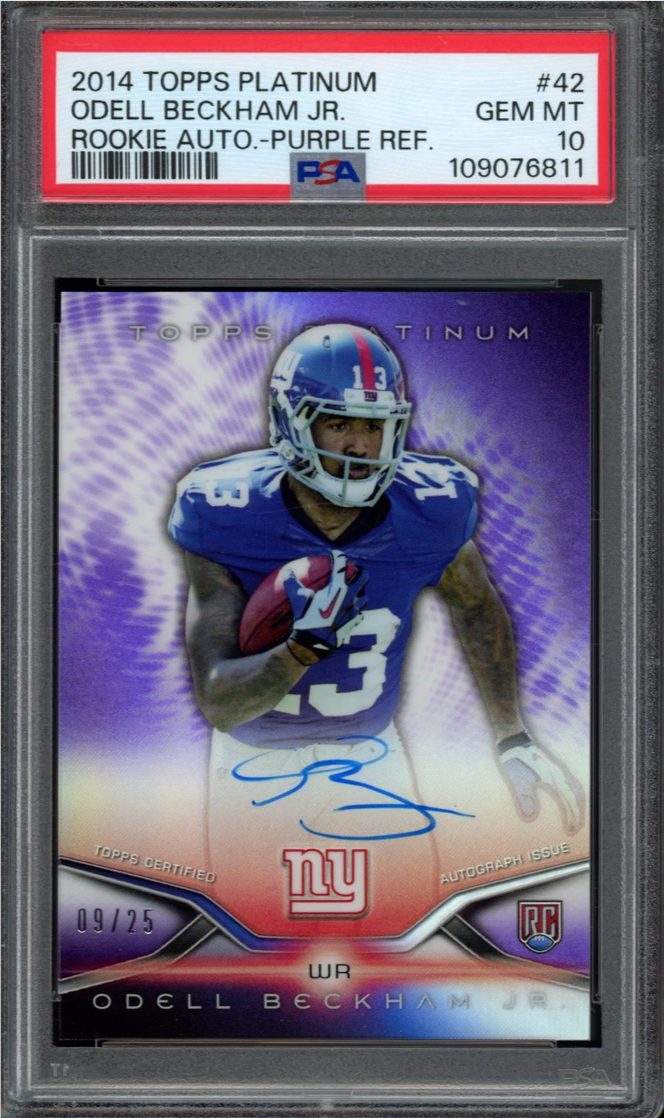 Odell Beckham Jr. Topps Platinum Rookie Autograph #42 Purple Refractor