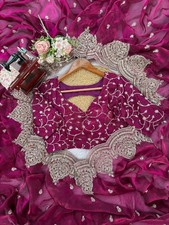 NEW SAREE BLOUSE NEW SARI INDIAN WEDDING DESIGNER BOLLYWOOD PAKISTANI PARTY WEAR