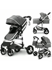 3-in-1 Convertible Baby Stroller Foldable Lightweight High Landscape