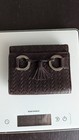 portefeuille porte-cartes porte-monnaie Lancel Cuir tressé marron foncé