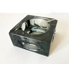 vtg Murano Glass Cube Style Ashtray Design by Antonio Imperatore Italy Grey