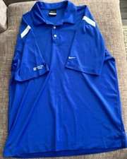 Nike Golf Dri-FIT Blue Polo Shirt Men's L Short Sleeve Logo Embroidered
