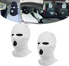 2Pcs Car Headrest Covers, Soft Fabric Breathable Car Headrest Protector, Funny H