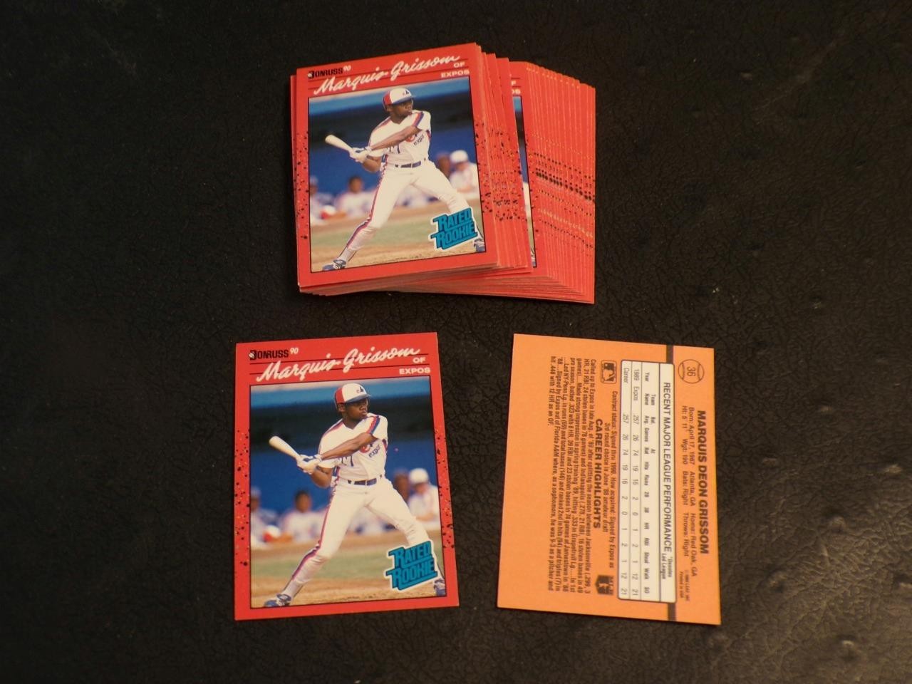 1990 Donruss #36 lot of 40 MARQUIS GRISSOM RCs Rookie! EXPOS!