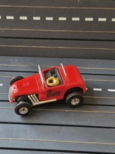 Vintage AURORA T-Jet Hot Rod Roadster Coupe Red 1366 Solid Rivet HO Slot Car