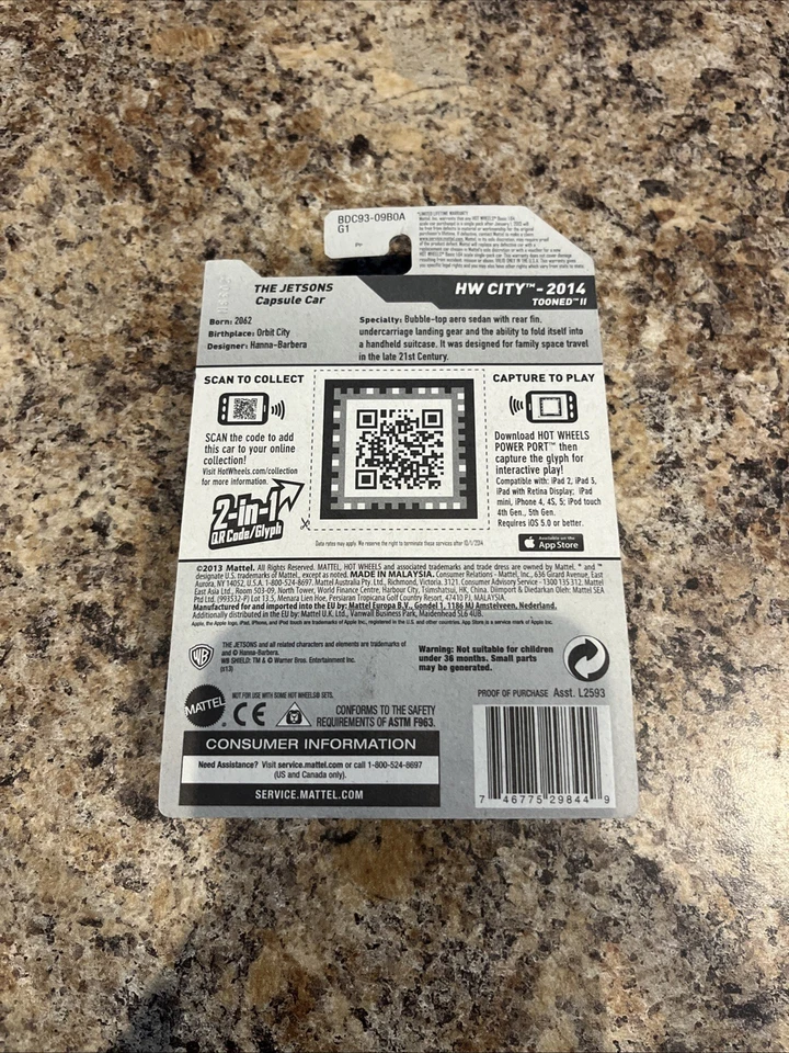 Nuevo Hot Wheels 2014 The Jetsons Capsule Car 1:64 Diecast Car Tooned II Foto 4 de 4