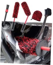 Metal Free Microfiber Wheel Brush Kit - 5 Pack - Red  Black - Angled