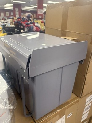 Double Pull-Out Under-Cabinet Trash Can with Lid (10L + 20L / 8 Gallon)