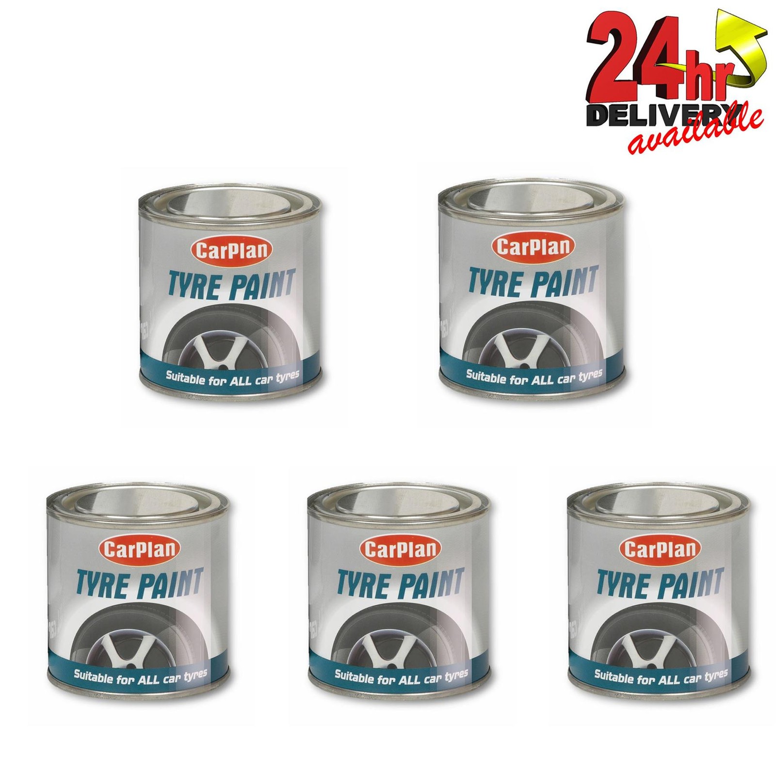 Carplan Rubber Tyre Mudflap Trim Paint 250Ml Pack Of 5 Black - Image 2