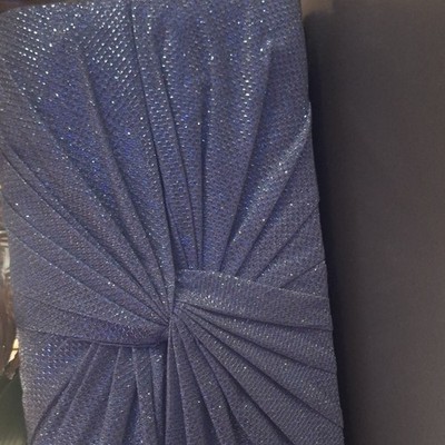 d'margeaux Glitter Metallic Pleated Clutch Bag, Silver Blue, Women's Classic