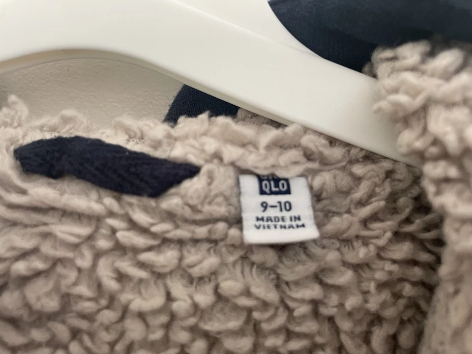 Uniqlo Kids Boys Cozy Sherpa Lined Full-Zip Hooded Long Sleeve Jacket Navy 9-10 - Image 2 of 4