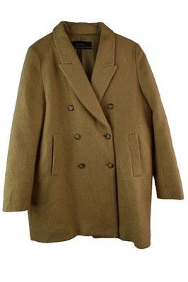 Zara BAsic Damen Beige Knopf Blazer Jacke Baumwollmischung Größe L Freizeit