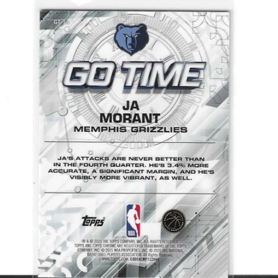 Ja Morant 2025-26 Topps Chrome Go Time #GT-14 Refractor Grizzlies