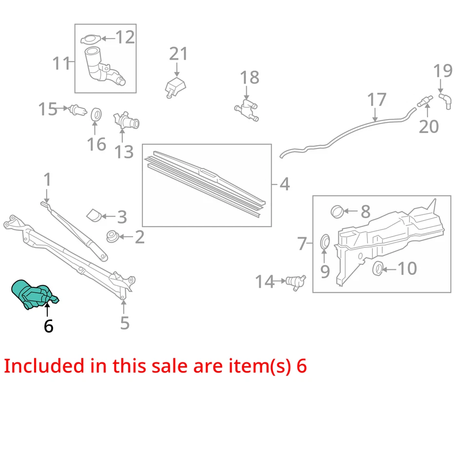 Windshield Wiper Motor Fits 08-11 13-21 LAND CRUISER 1612827 - Image 3 of 4