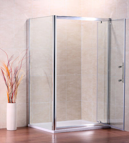 Pivot Shower Enclosure Glass Door Cubicle Screen Side Panel Shower Tray + waste - Picture 6 of 17