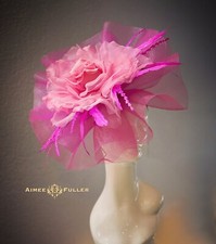 Kentucky Derby Hat Fuchsia Hot Pink Rose Royal Ascot Fascinator Melbourne Cup