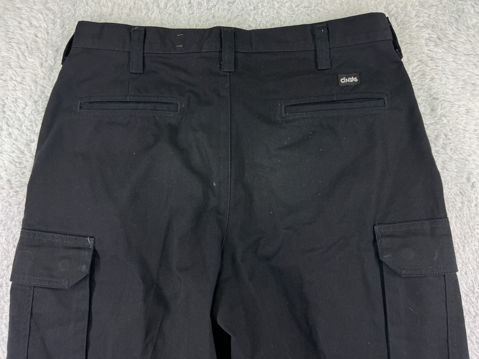 Cintas Pants Mens 33 Black Cargo Uniform Polyester Bl… Gem